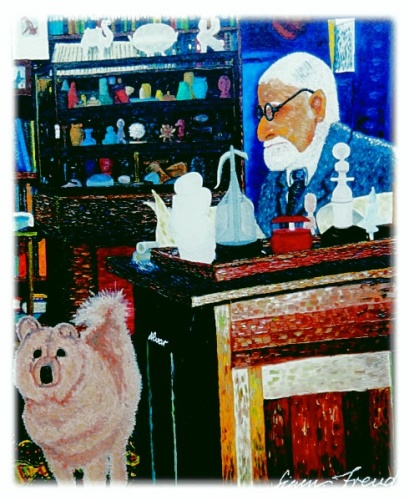 Sigmund Freud in seinem Sprechzimmer (Öl, 1989)
