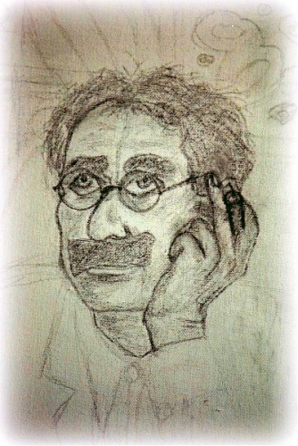 Groucho Marx (Ausschnitt Entwurf, 1989)